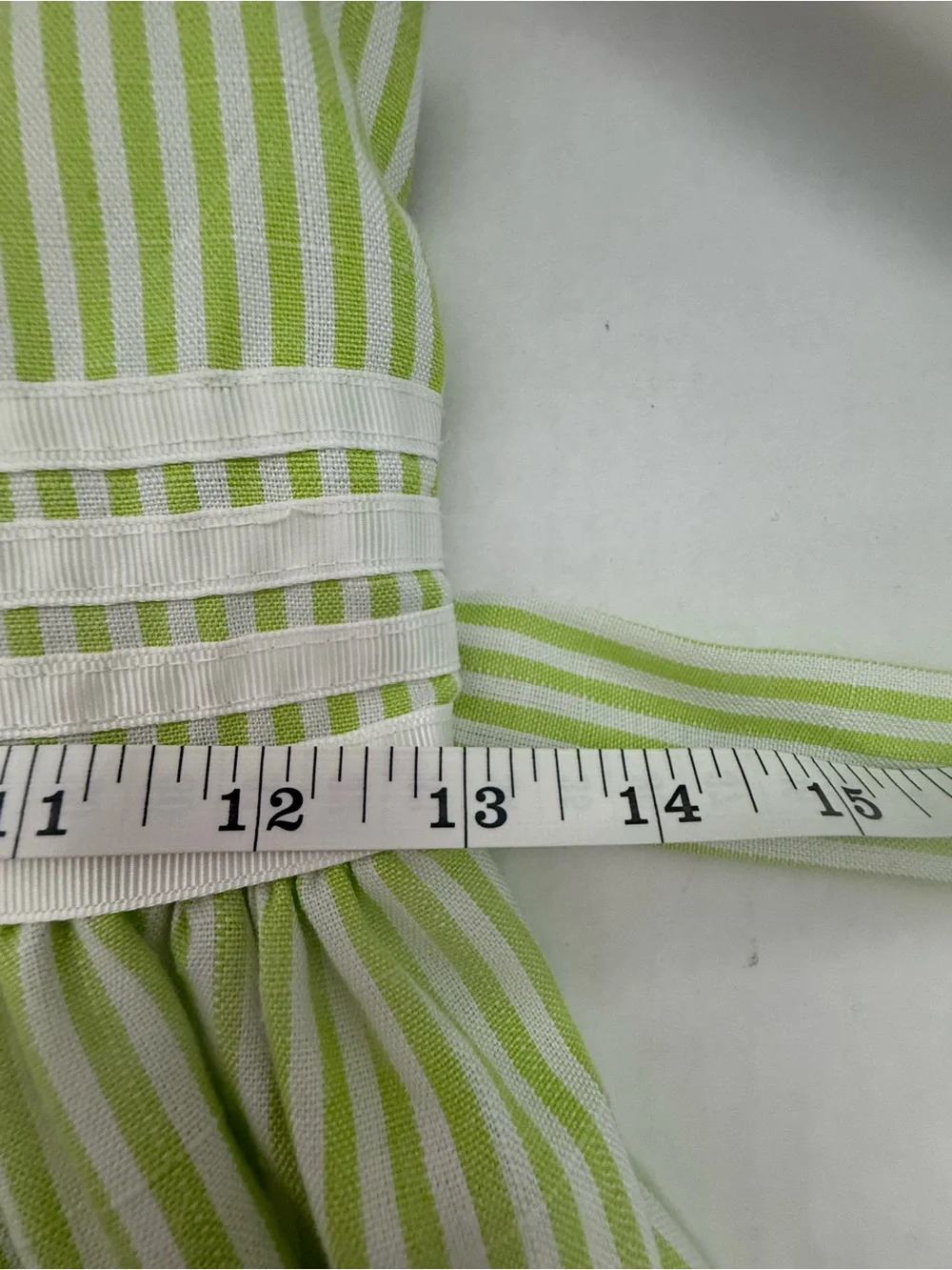 Bonnie Jean Sz 10 Green And White Stripped Dress